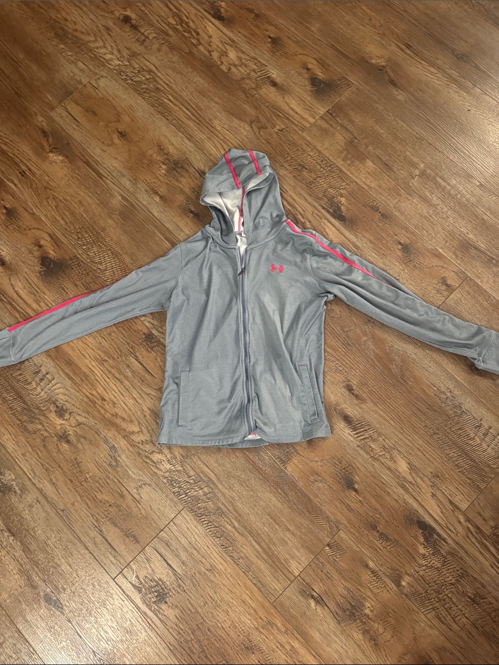 Under Armour Gray Hoodie with Pink Accents for Kids